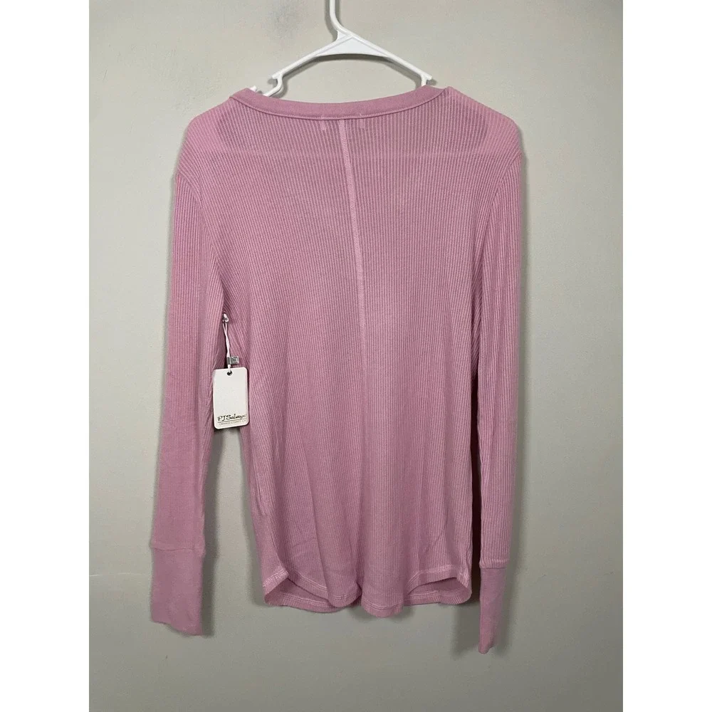 NWT P.J.‎ Salvage Textured Essential Long Sleeve Top in Lilac Rose Size Large